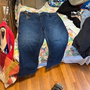 PAIGE Women's Dark Blue Flare Jeans